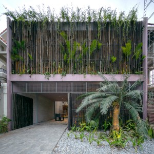 Ngôi nhà 'nhiệt đới' tận dụng gỗ tái chế làm mặt tiền